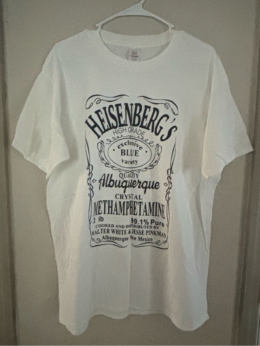 Rare Heisenburg’s Blue Breaking Bad Classic Men's Crew Neck T-Shirt - White XXL